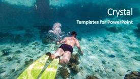  Presentation with shooting - Presentation theme enhanced with brains fish - snorkeler diving along the brain background and a  colored foreground