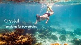  Presentation with brain and spinal cord - Slide deck featuring brains fish - snorkeler diving along the brain background and a ocean colored foreground