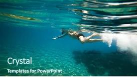  Presentation with brain - Cool new PPT theme with brains fish - snorkeler diving along the brain backdrop and a ocean colored foreground