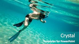  Presentation with coral - Amazing theme having brains fish - snorkeler diving along the brain backdrop and a teal colored foreground