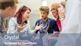  Presentation with modern building - Colorful theme enhanced with brainstorming and ideas at meeting backdrop and a seafoam green colored foreground