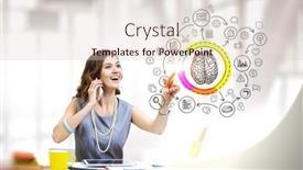  Presentation with new ideas - Slide deck with brainstorming-and-new-ideas-mixed background and a  colored foreground