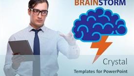  Presentation with solutions - Slides consisting of brainstorming-concept-as-a-way background and a  colored foreground