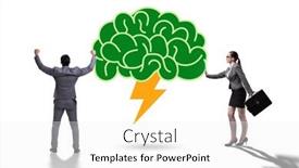  Presentation with solutions - Slide set having brainstorming-concept-as-a-way background and a  colored foreground