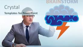  Presentation with solutions - Slide set having brainstorming-concept-as-a-way background and a sky blue colored foreground