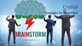  Presentation with solutions - PPT theme consisting of brainstorming-concept-as-a-way background and a  colored foreground