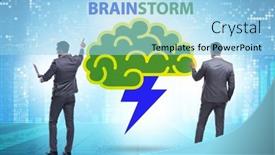  Presentation with solutions - PPT theme having brainstorming-concept-as-a-way background and a light blue colored foreground