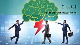  Presentation with solutions - Presentation theme featuring brainstorming-concept-as-a-way background and a  colored foreground