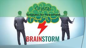  Presentation with solutions - PPT theme consisting of brainstorming-concept-as-a-way background and a  colored foreground