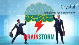  Presentation with solutions - Presentation design consisting of brainstorming-concept-as-a-way background and a  colored foreground