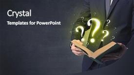  Presentation with swot analysis question mark word - PPT layouts featuring brainwashing - businessman holding a book background and a  colored foreground