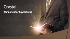  Presentation with brainwashing - Slides having brainwashing - man holding and reading background and a dark gray colored foreground