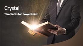  Presentation with kids reading book - Presentation design consisting of brainwashing - man holding and reading background and a tawny brown colored foreground