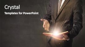  Presentation with kids reading book - Presentation design with brainwashing - man holding and reading background and a dark gray colored foreground