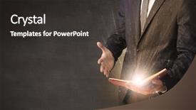  Presentation with shiny - Amazing PPT layouts having brainwashing - man holding and reading backdrop and a dark gray colored foreground