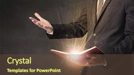  Presentation with shiny - PPT theme enhanced with brainwashing - man holding and reading background and a tawny brown colored foreground