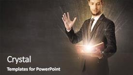  Presentation with child girl reading a book - Presentation theme enhanced with brainwashing - man holding and reading background and a dark gray colored foreground