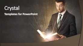  Presentation with brainwashing - Slides enhanced with brainwashing - man holding and reading background and a dark gray colored foreground