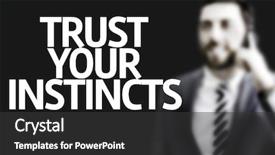  Presentation with trust - PPT theme having brainwave - business man with the text background and a dark gray colored foreground