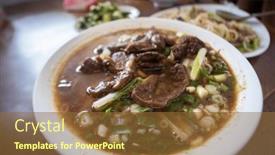  Presentation with noodles - Slides having braised-beef-noodles background and a tawny brown colored foreground