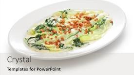  Presentation with cabbage - Colorful slide deck enhanced with braised-chinese-cabbage-with-cream backdrop and a light gray colored foreground