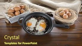  Presentation with meat - Beautiful PPT layouts featuring braised-meat-with-egg backdrop and a tawny brown colored foreground