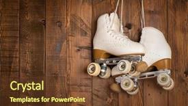  Presentation with brake - Audience pleasing presentation theme consisting of brake dance - roller skates on a wood backdrop and a  colored foreground