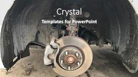  Presentation with brake - Slide deck enhanced with brake-disc-on-a-car background and a dark gray colored foreground