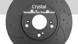  Presentation with brake - PPT layouts with brake disk isolated on white background and a dark gray colored foreground