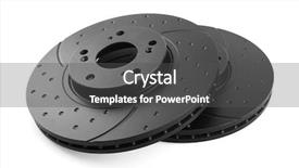  Presentation with brake - Beautiful theme featuring brake disks isolated on white backdrop and a dark gray colored foreground