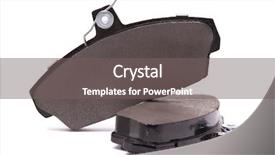  Presentation with brake - Amazing slides having automtive brakes - brake pads on a white backdrop and a gray colored foreground