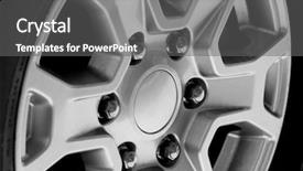  Presentation with wheel - Cool new PPT theme with braking system - modern car wheel closeup backdrop and a gray colored foreground