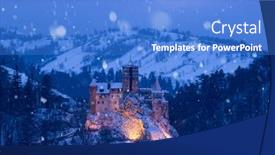  Presentation with medieval - Amazing presentation theme having bran castle in snowfall backdrop and a teal colored foreground