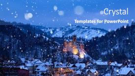  Presentation with transylvania - Presentation consisting of bran castle in snowfall background and a teal colored foreground