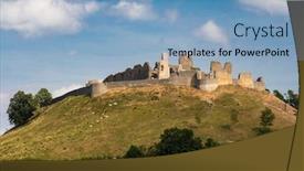  Presentation with castle - Amazing slide set having branc-castle-ruins-near-senica backdrop and a light blue colored foreground