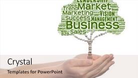  Presentation with business value - Amazing presentation theme having branch company - concept or conceptual green tree backdrop and a  colored foreground