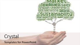  Presentation with corporate advertising - Amazing presentation theme having branch company - concept or conceptual green tree backdrop and a lemonade colored foreground