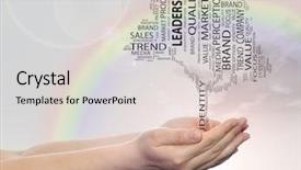  Presentation with corporate advertising - Presentation theme featuring branch company - concept or conceptual tree word background and a  colored foreground