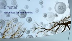  Presentation with carbon dioxide - Cool new PPT layouts with branch-of-dead-tree backdrop and a light blue colored foreground