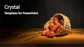  Presentation with palm - Presentation having branch of fresh tender background and a black colored foreground