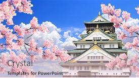  Presentation with osaka - Beautiful slides featuring branch-of-the-blossoming-sakura backdrop and a lemonade colored foreground