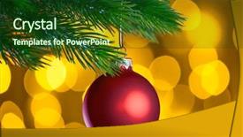  Presentation with green glitter - Cool new PPT theme with branch on the blurred background backdrop and a forest green colored foreground