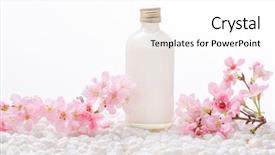 Presentation with pink white - Presentation theme featuring branch pink cherry flower background and a white colored foreground