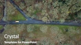  Presentation with dark forest - Amazing presentation theme having branching map - aerial photo above road backdrop and a gray colored foreground