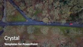  Presentation with dark forest - PPT theme consisting of branching map - aerial photo above road background and a dark gray colored foreground