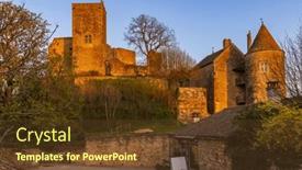  Presentation with france - Slide set consisting of brancion-castle-chateau-de-brancion background and a tawny brown colored foreground