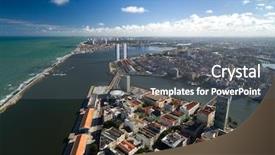  Presentation with brand - PPT theme consisting of brand architecture - aerial view of recife pernambuco background and a  colored foreground