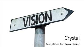  Presentation with vision - Beautiful theme featuring brand decision - vision sign isolated on white backdrop and a white colored foreground