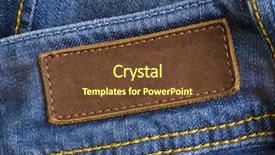  Presentation with old school punk rock leather - Audience pleasing PPT theme consisting of brand fashion - close-up of old leather tag backdrop and a tawny brown colored foreground