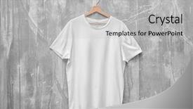  Presentation with design fashion - Amazing PPT theme having brand fashion - white t-shirt on grunge background backdrop and a light gray colored foreground